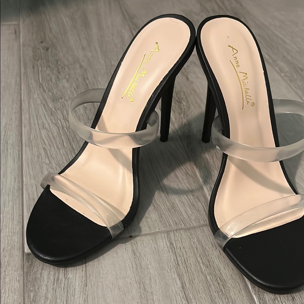 Anne Michelle Black Heeled Sandals